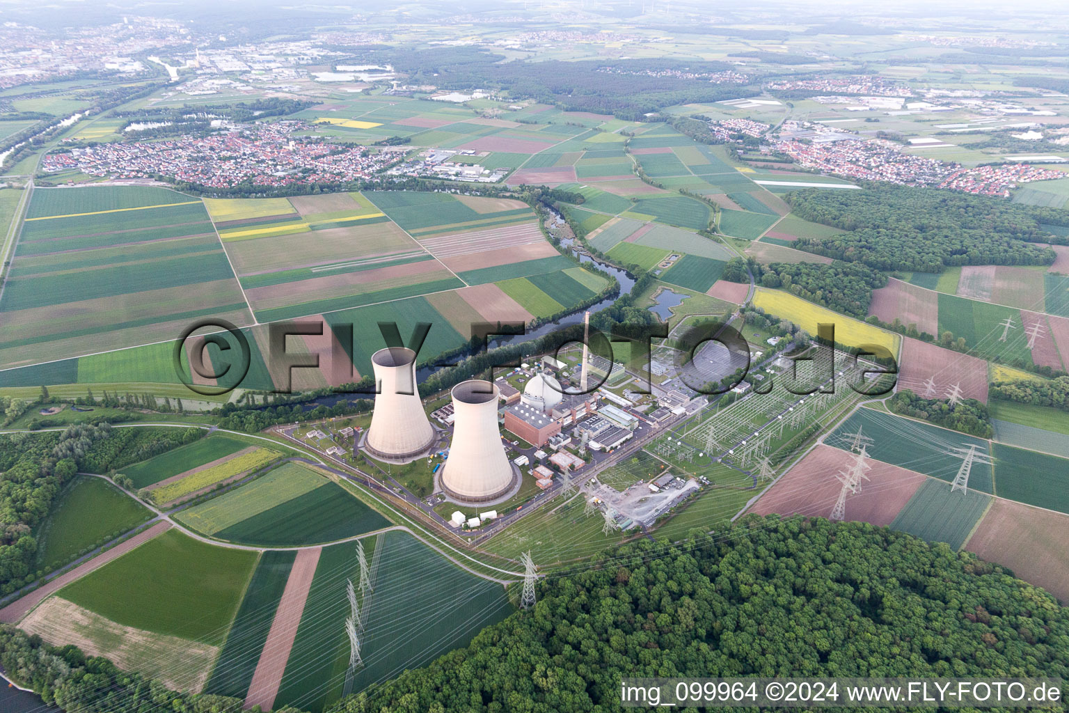 Drone image of KKG in Grafenrheinfeld in the state Bavaria, Germany