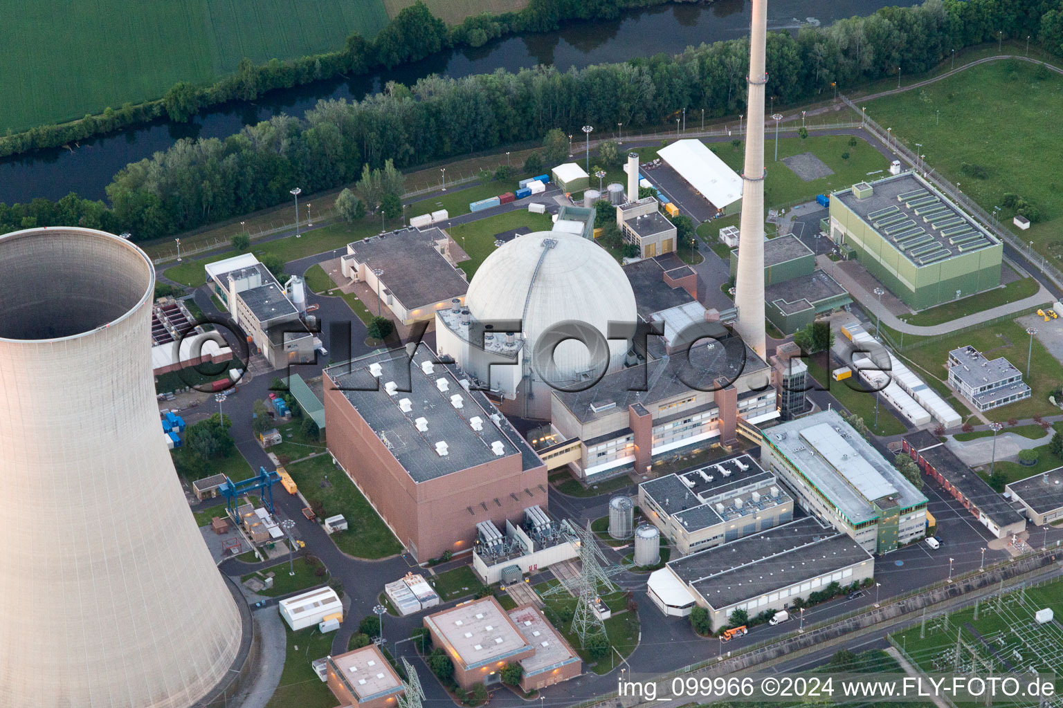 KKG in Grafenrheinfeld in the state Bavaria, Germany from a drone