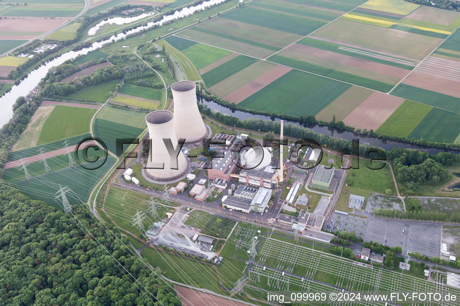 Aerial photograpy of KKG in Grafenrheinfeld in the state Bavaria, Germany