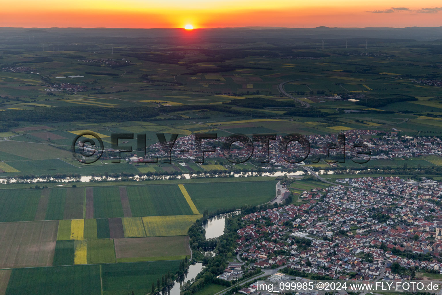 Aerial photograpy of Grafenrheinfeld in the state Bavaria, Germany