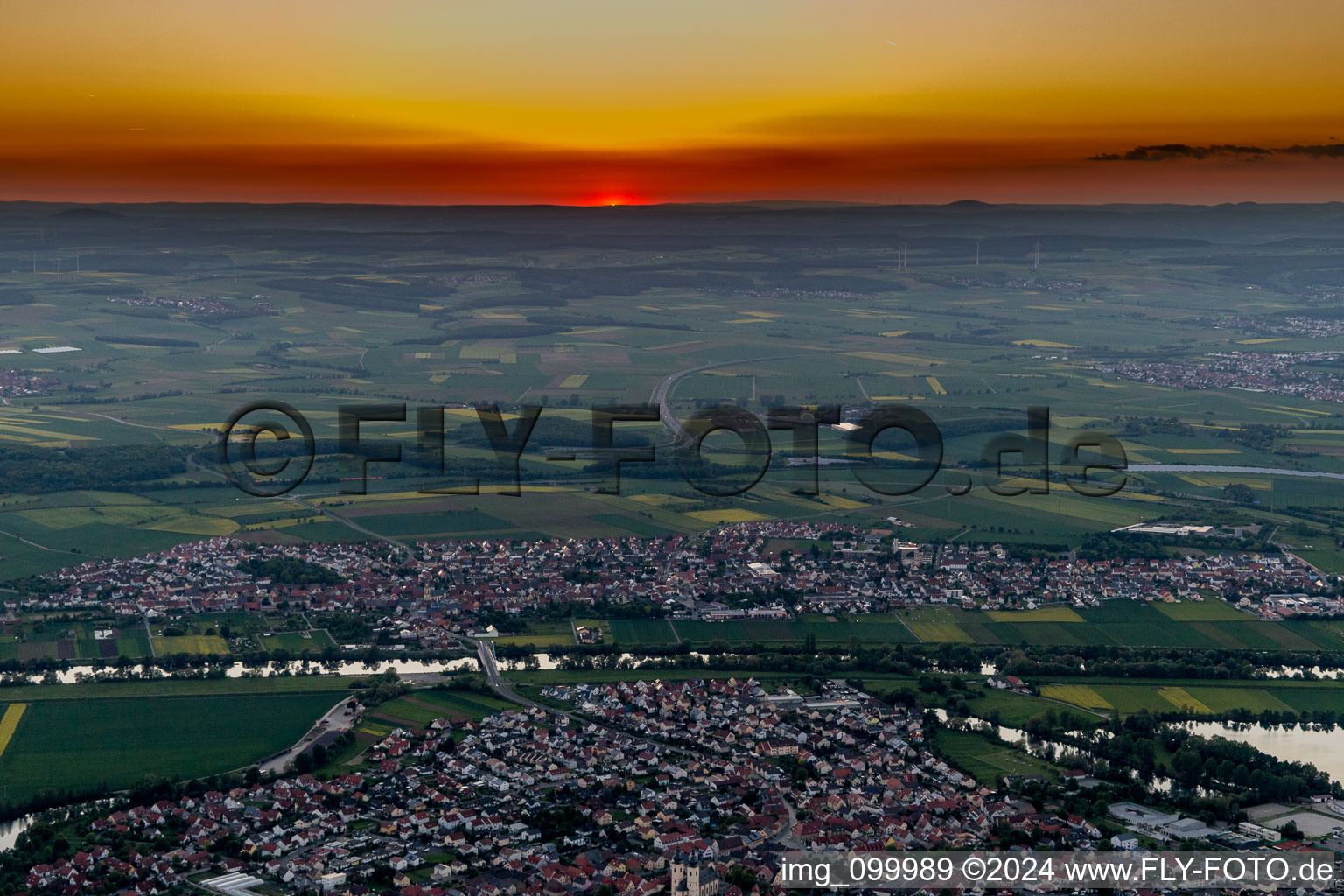 Grafenrheinfeld in the state Bavaria, Germany out of the air