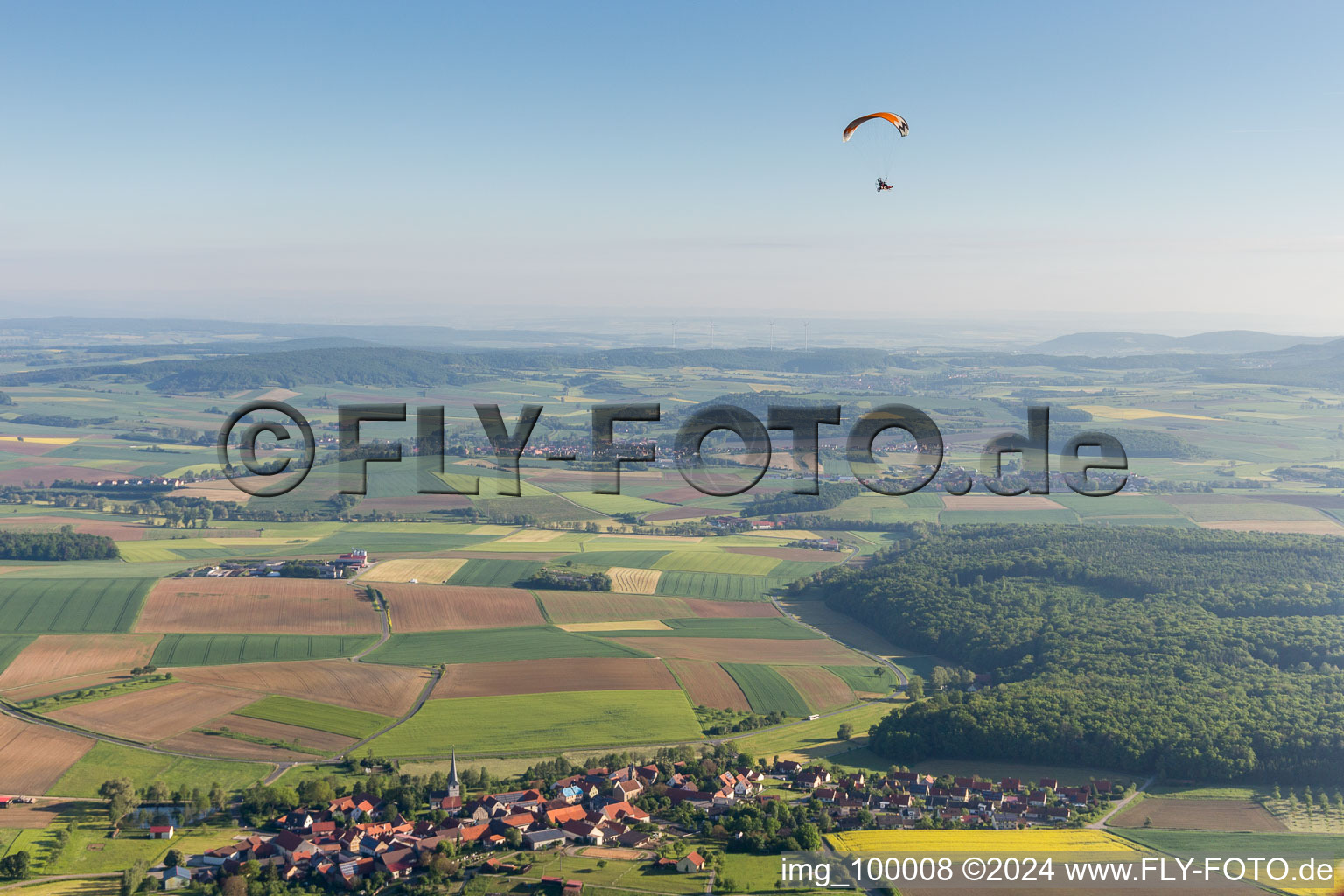 Aerial view of Altenmünster in the state Bavaria, Germany