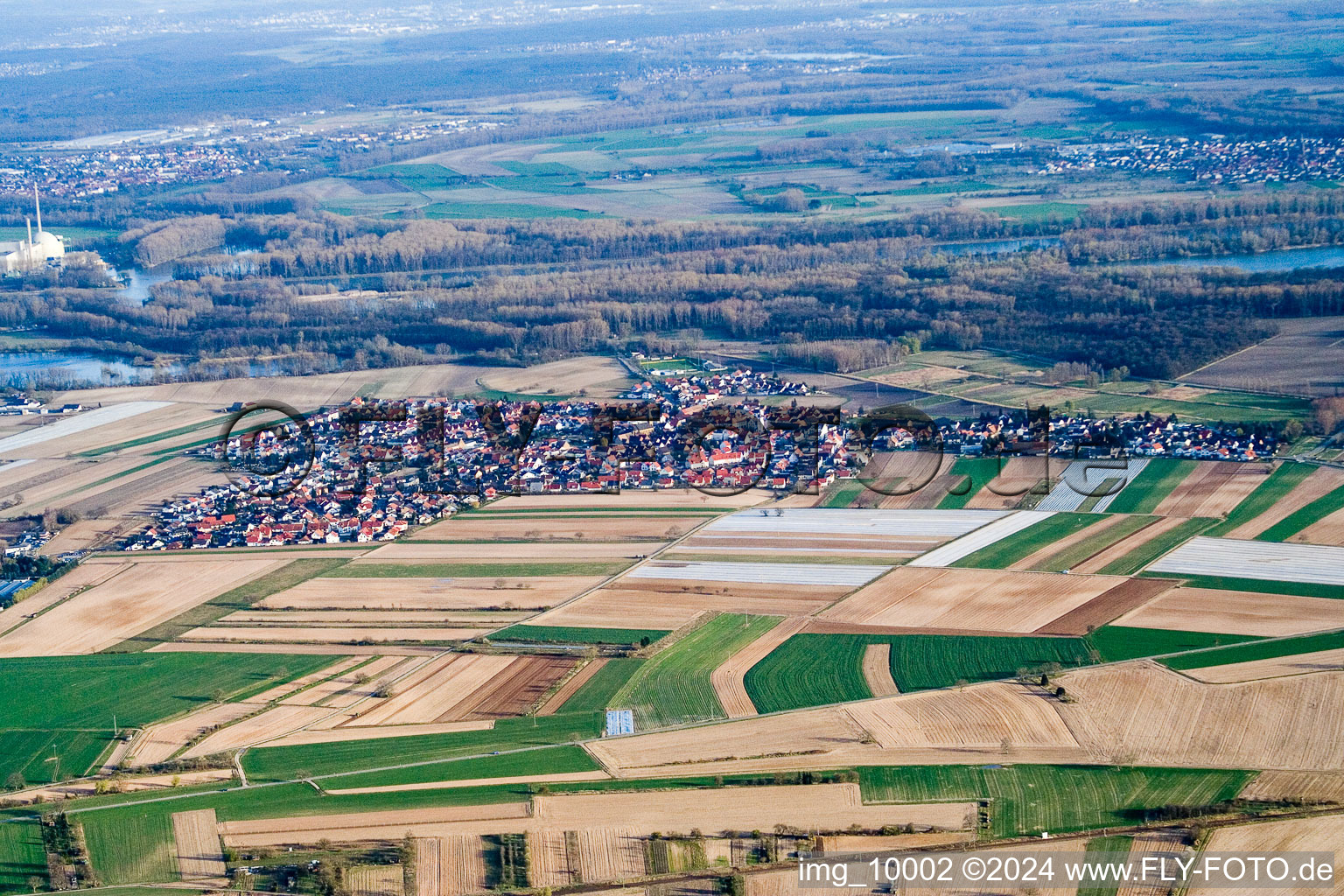 District Mechtersheim in Römerberg in the state Rhineland-Palatinate, Germany out of the air