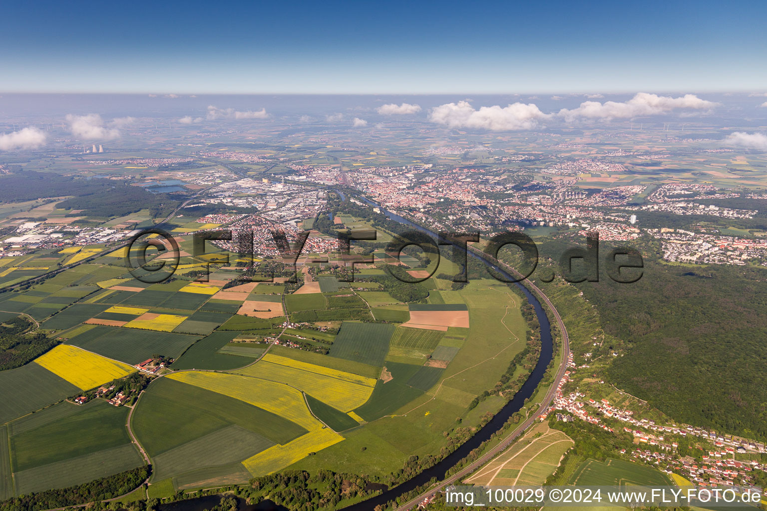 Schweinfurt in the state Bavaria, Germany seen from above