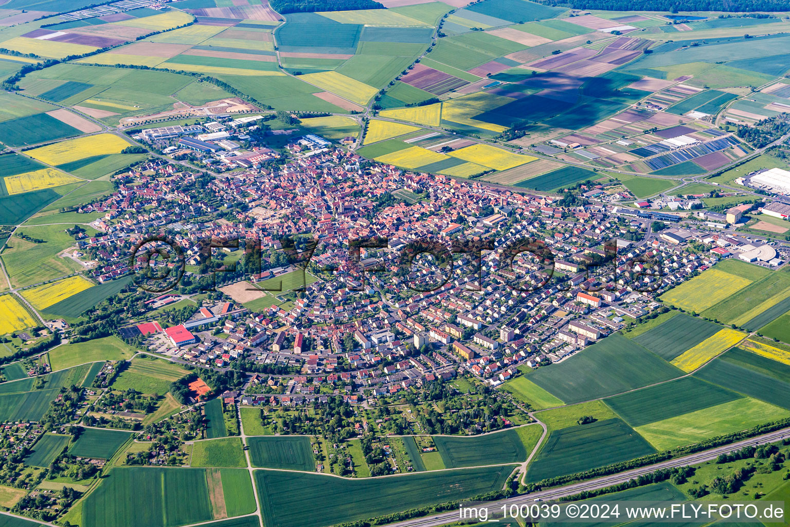 From northeast in Gochsheim in the state Bavaria, Germany