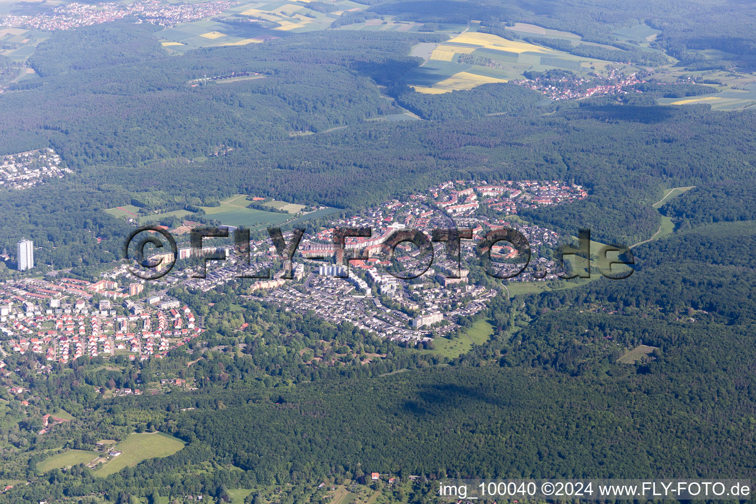 Drone recording of Schweinfurt in the state Bavaria, Germany