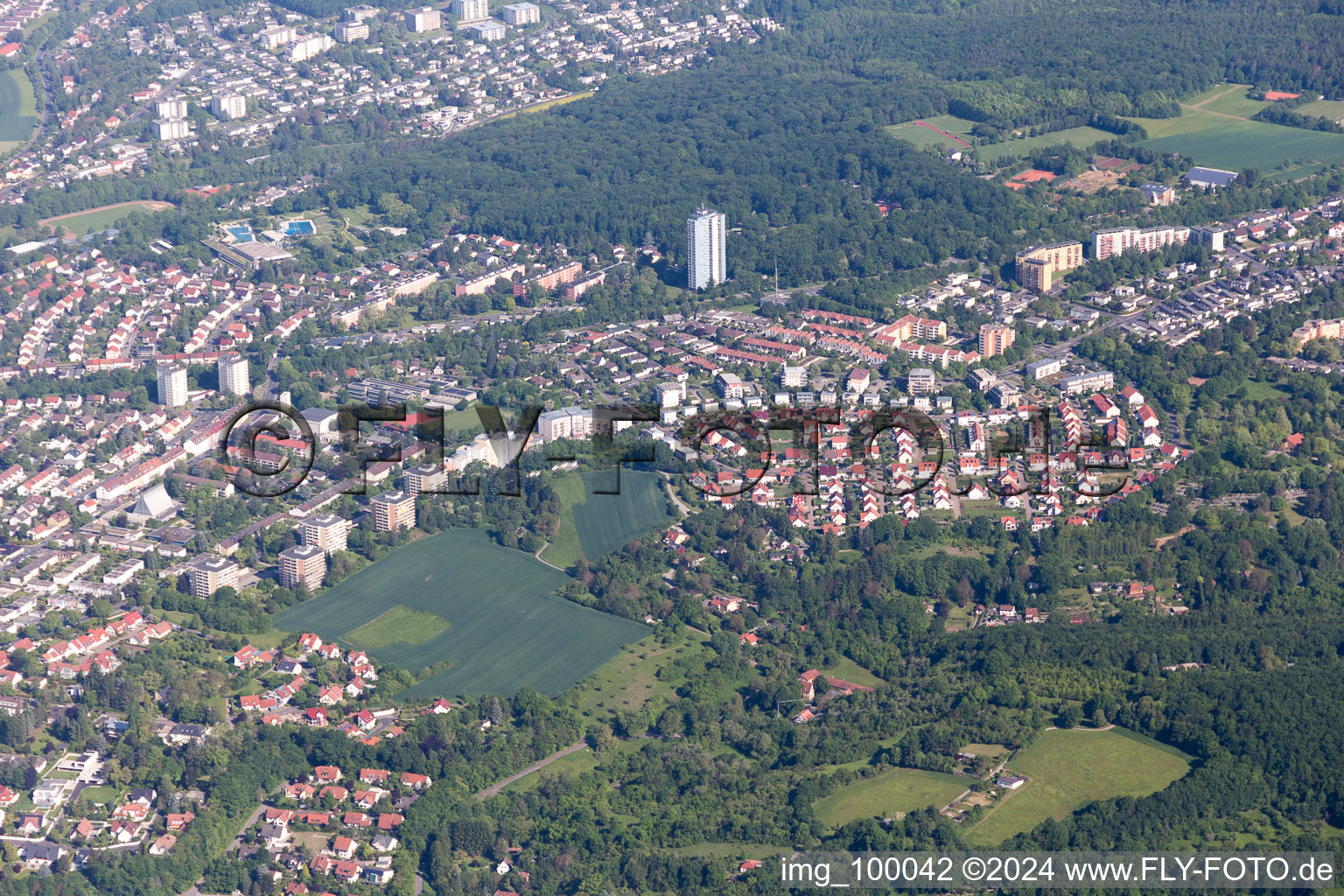 Drone image of Schweinfurt in the state Bavaria, Germany