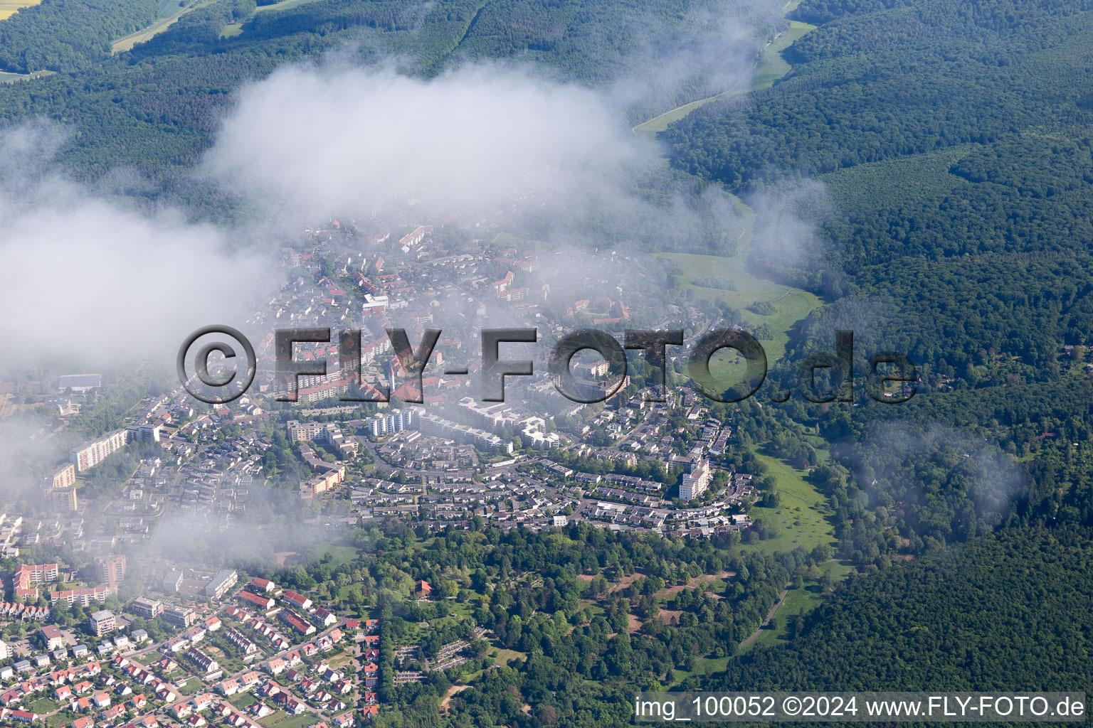 Schweinfurt in the state Bavaria, Germany seen from a drone