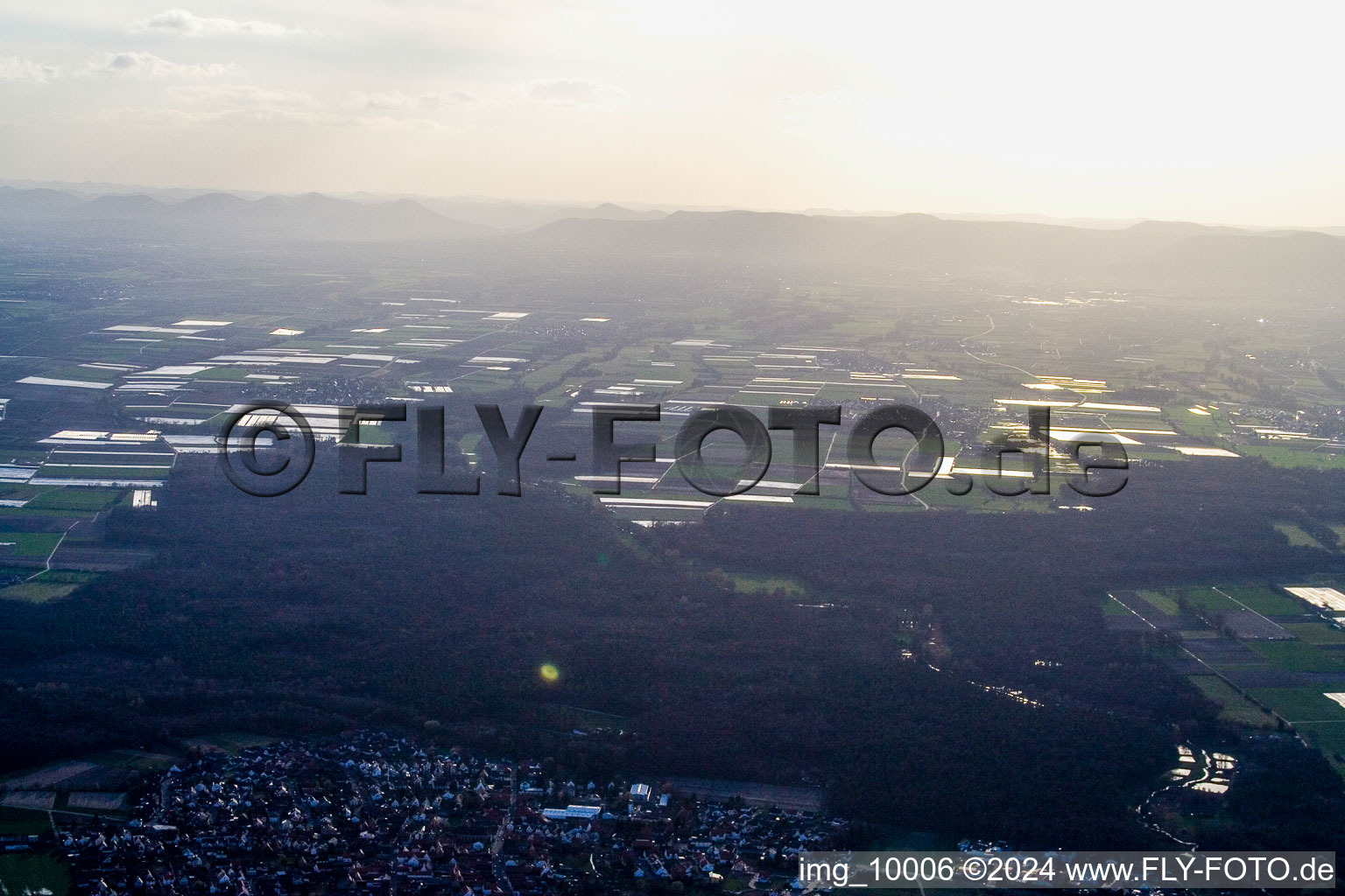 Dudenhofen in the state Rhineland-Palatinate, Germany from the plane