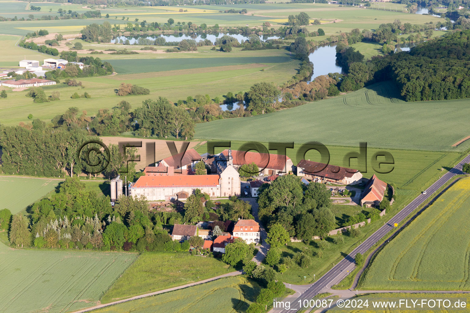 Aerial view of Mariaburghausen in the state Bavaria, Germany