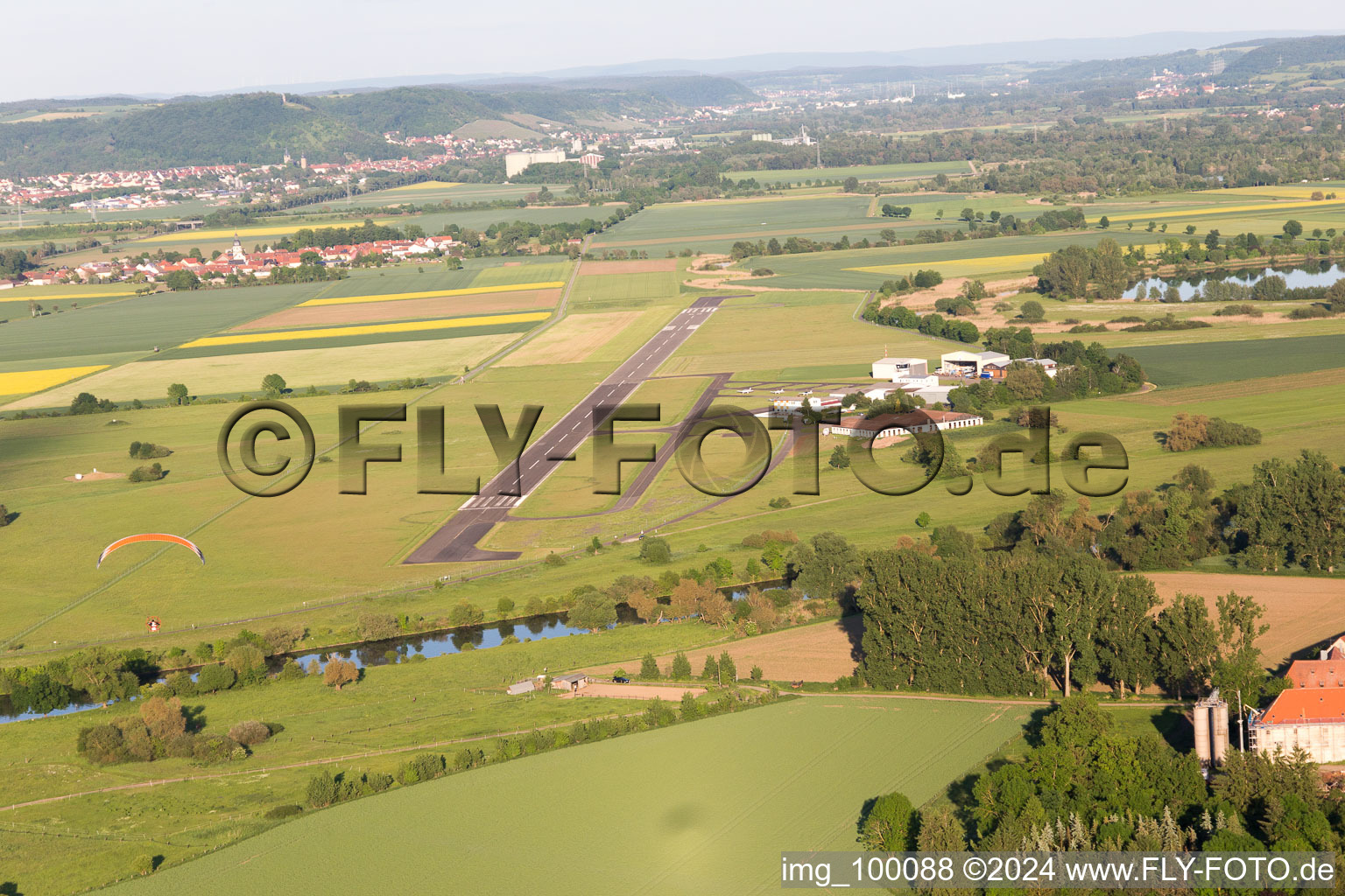 Aerial photograpy of Airport in Haßfurt in the state Bavaria, Germany