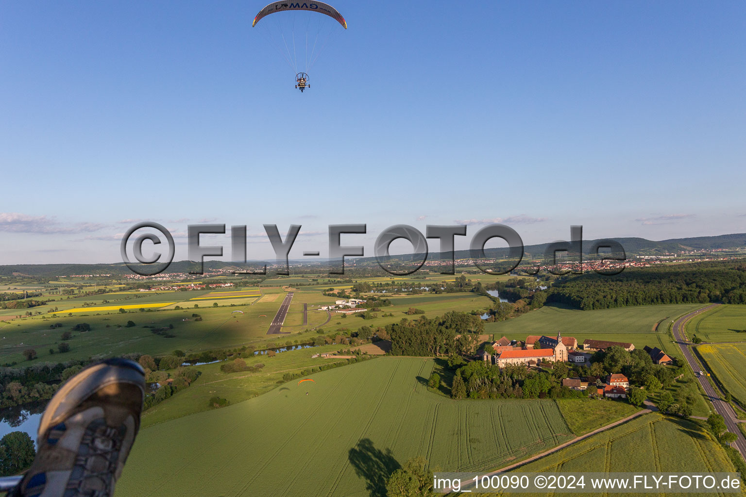 Airport in Haßfurt in the state Bavaria, Germany from above