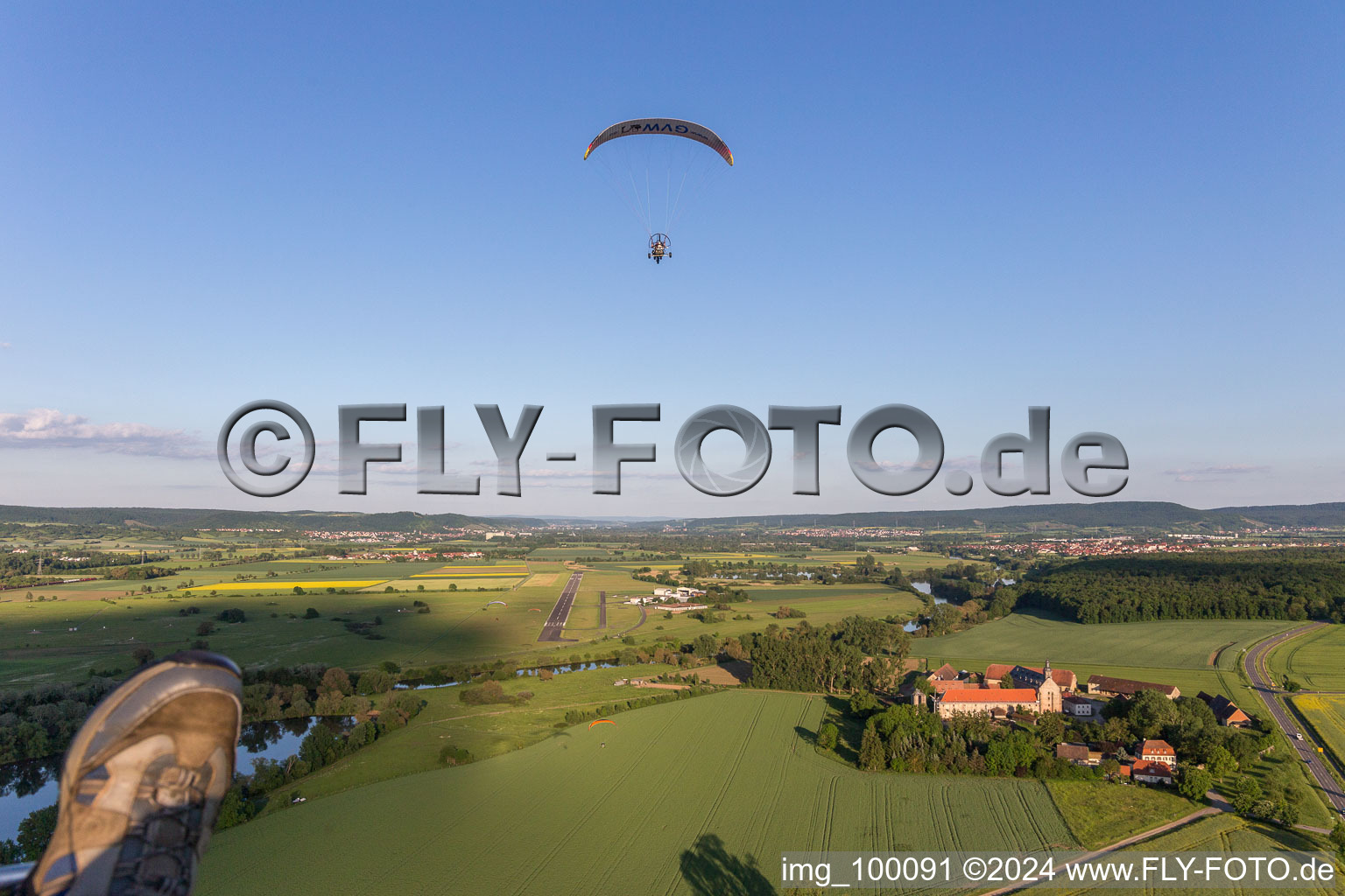 Airport in Haßfurt in the state Bavaria, Germany out of the air