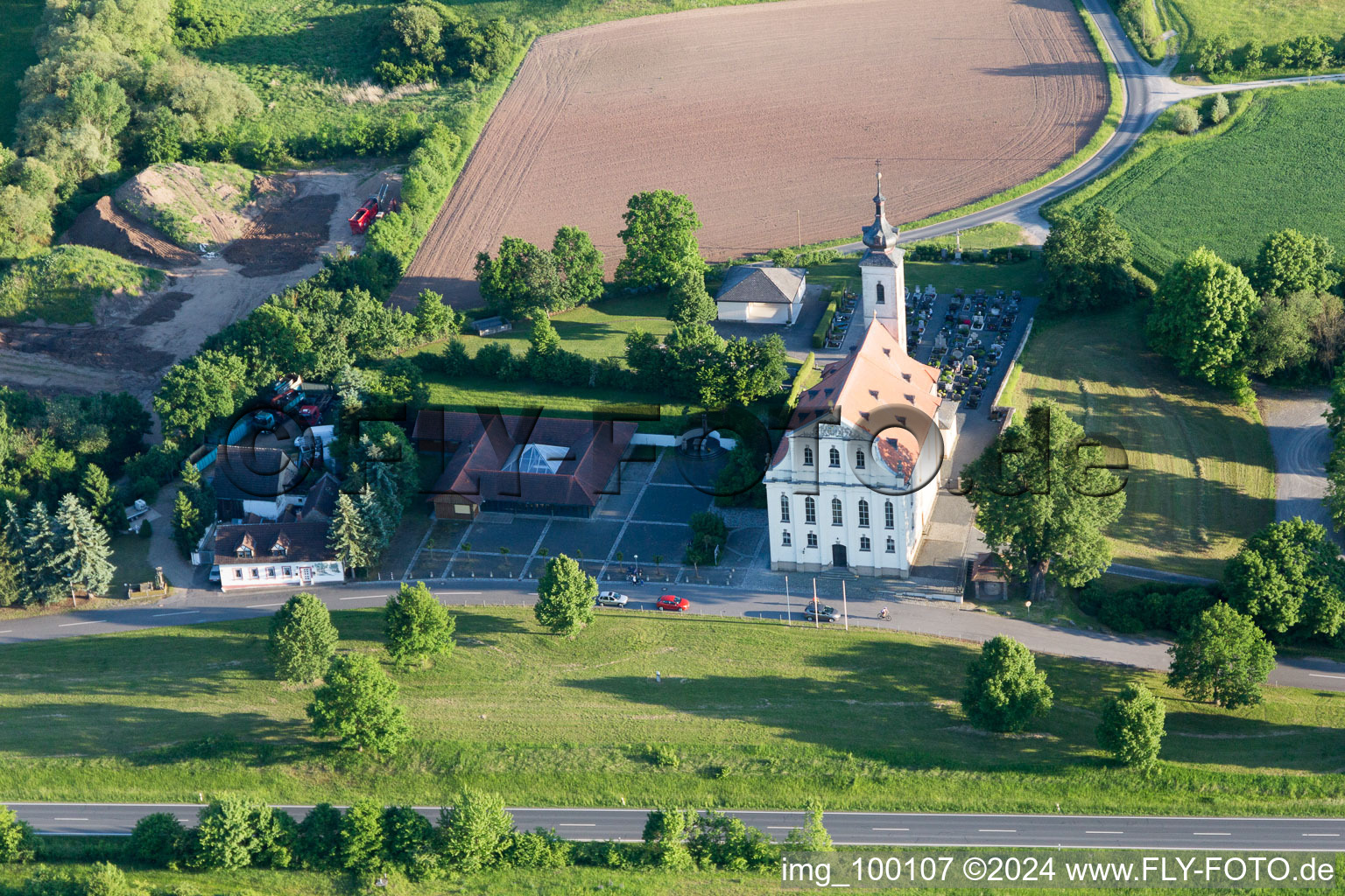 Limbach in the state Bavaria, Germany seen from above