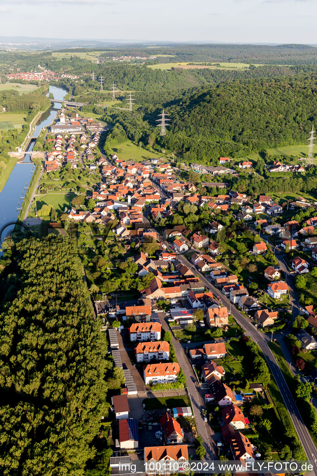 Bird's eye view of Limbach in the state Bavaria, Germany