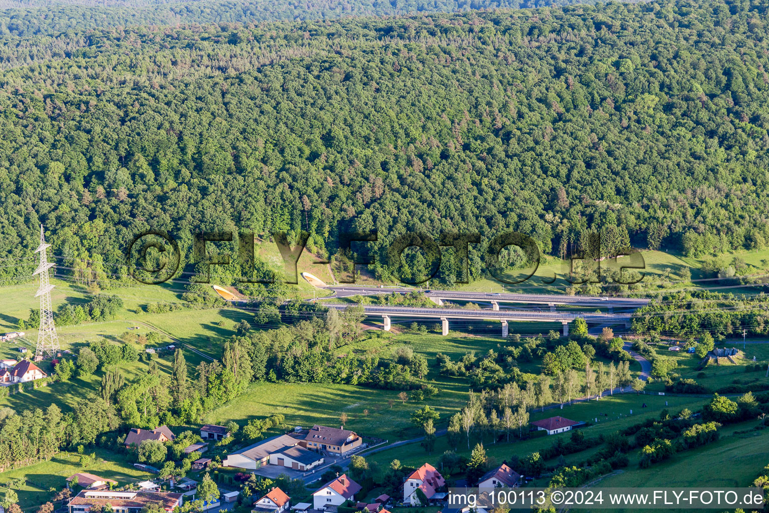 A70 tunnel exit in the district Limbach in Eltmann in the state Bavaria, Germany