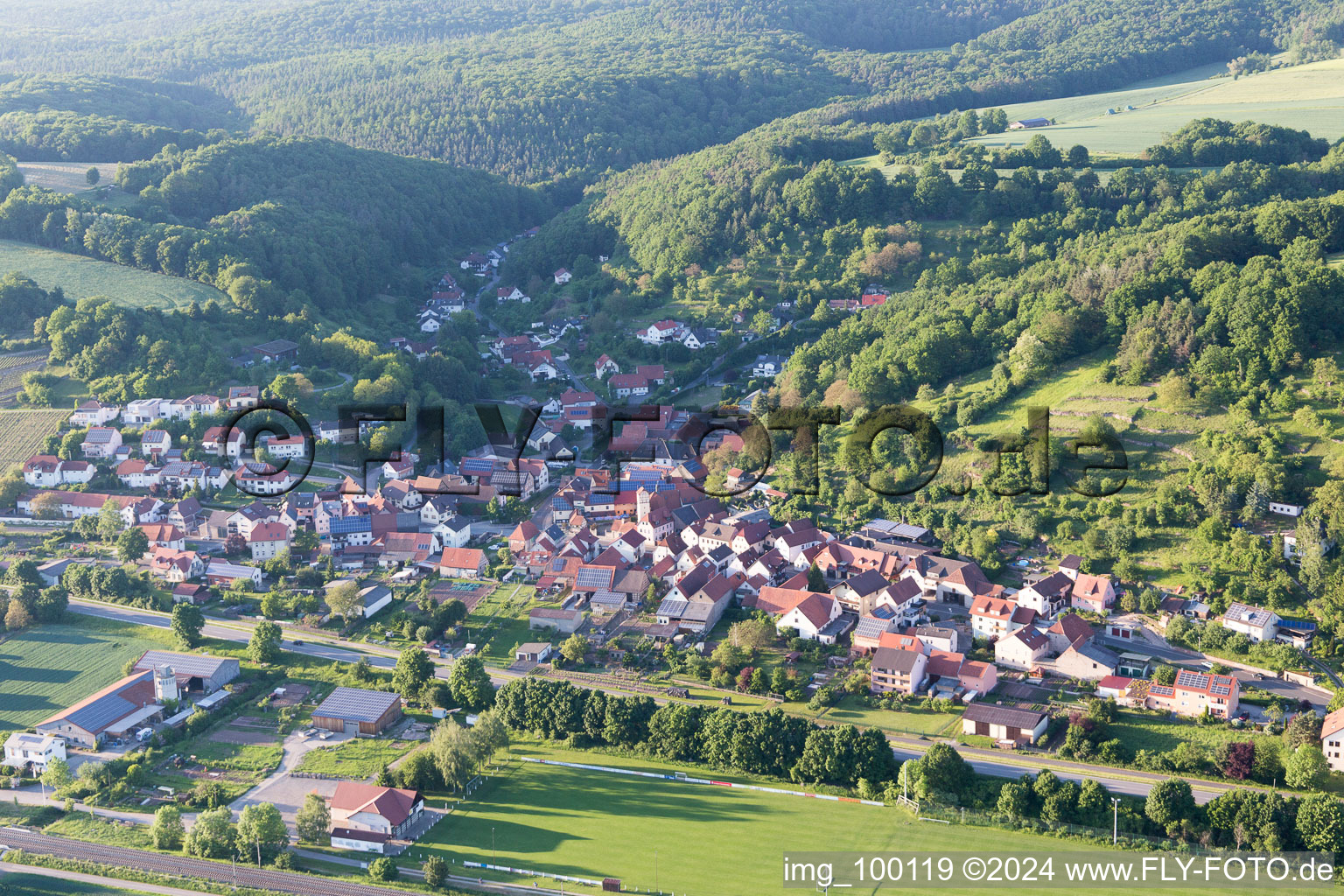 Aerial photograpy of Ebelsbach in the state Bavaria, Germany