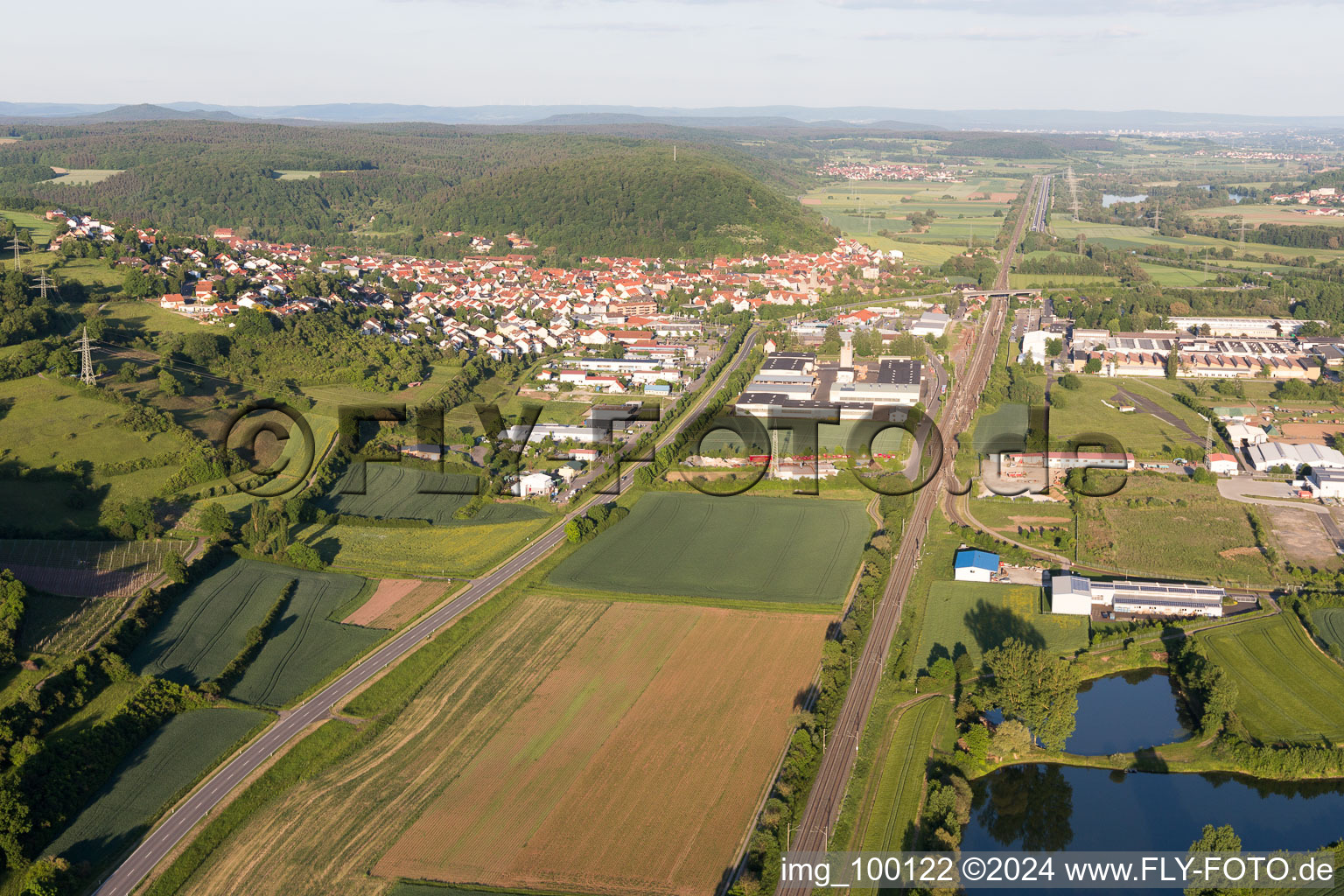 Ebelsbach in the state Bavaria, Germany from above