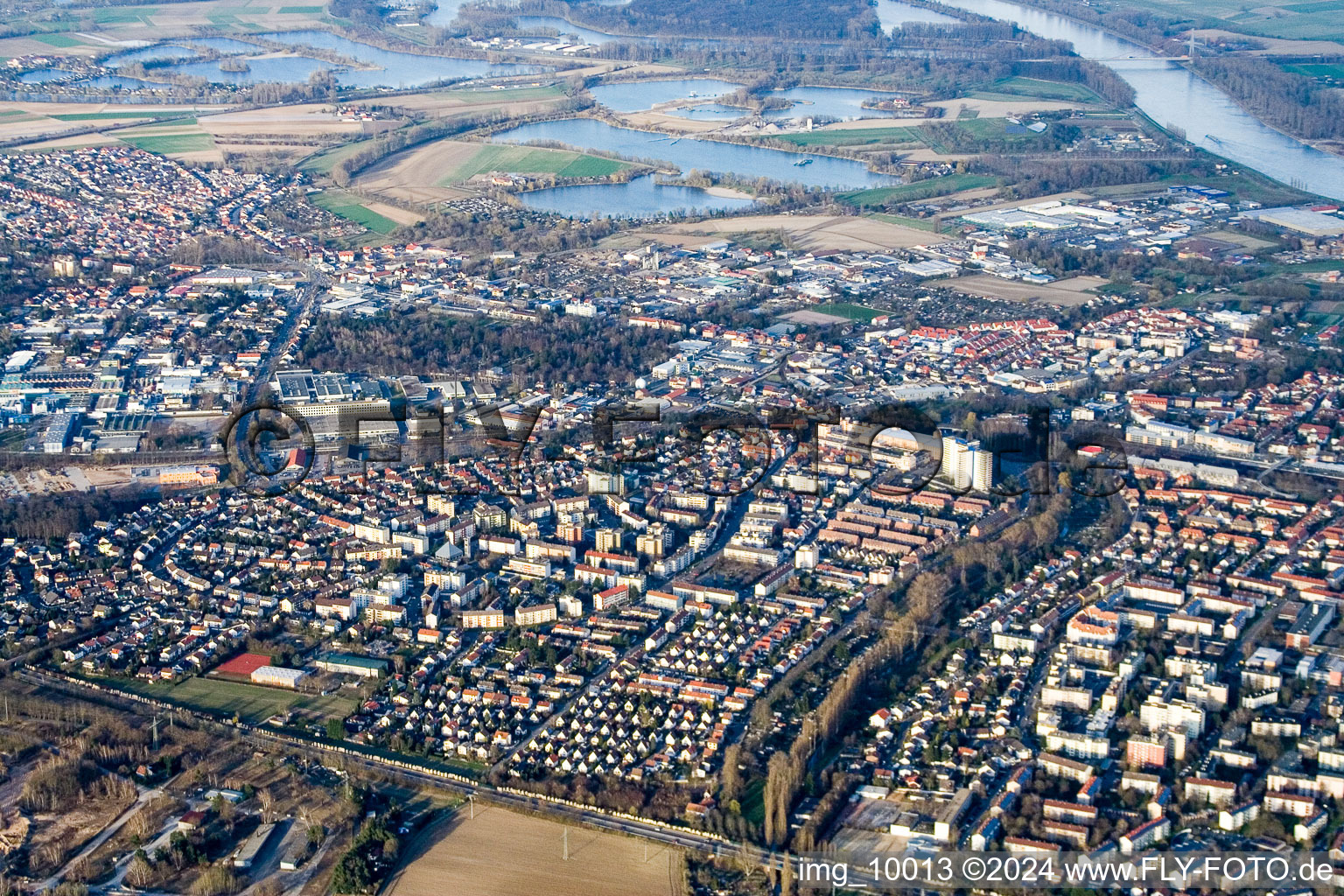 Drone recording of Speyer in the state Rhineland-Palatinate, Germany