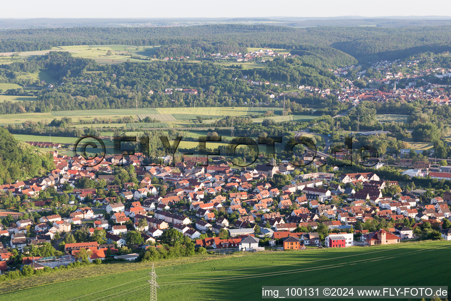 Ebelsbach in the state Bavaria, Germany viewn from the air