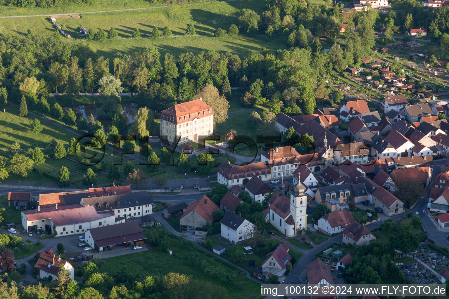 Drone recording of Ebelsbach in the state Bavaria, Germany