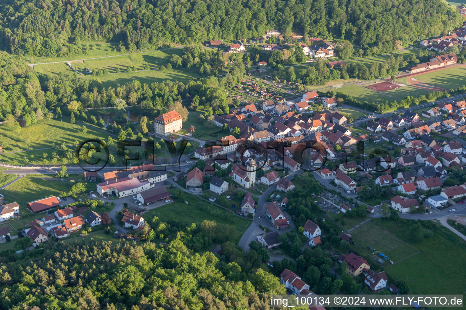 Drone image of Ebelsbach in the state Bavaria, Germany