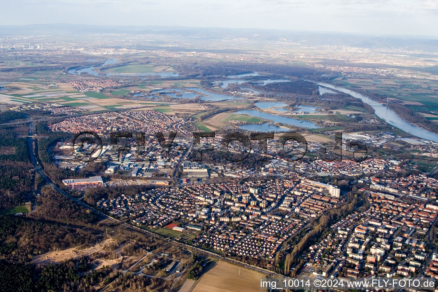 Drone image of Speyer in the state Rhineland-Palatinate, Germany