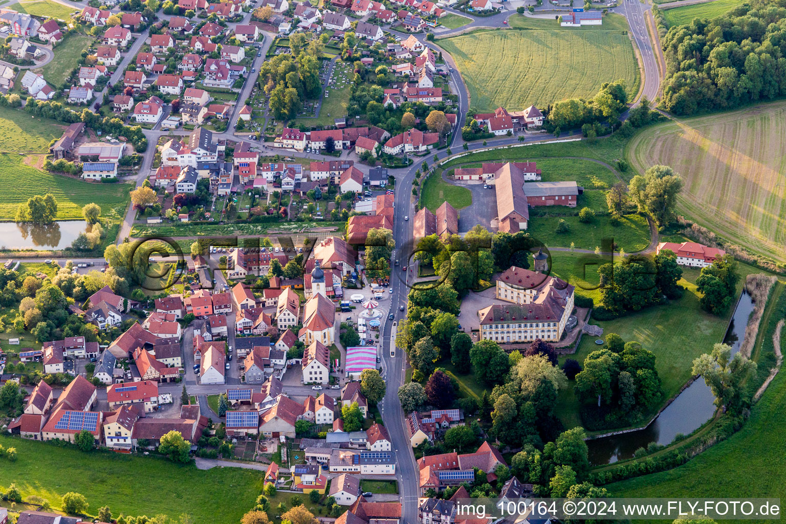 Building complex in the park and the castle in Rentweinsdorf in the state Bavaria, Germany