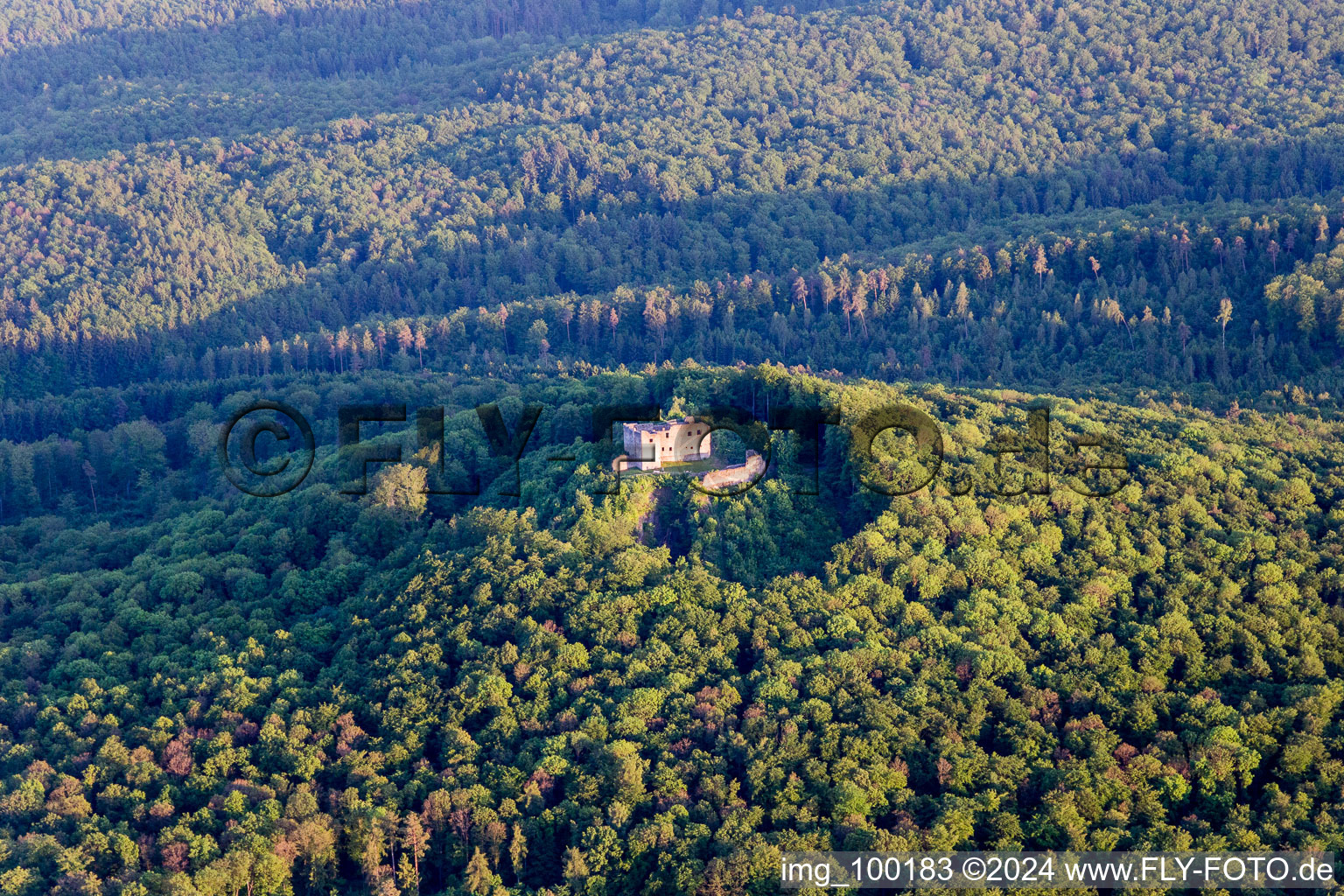 Oblique view of Hohnhausen in the state Bavaria, Germany