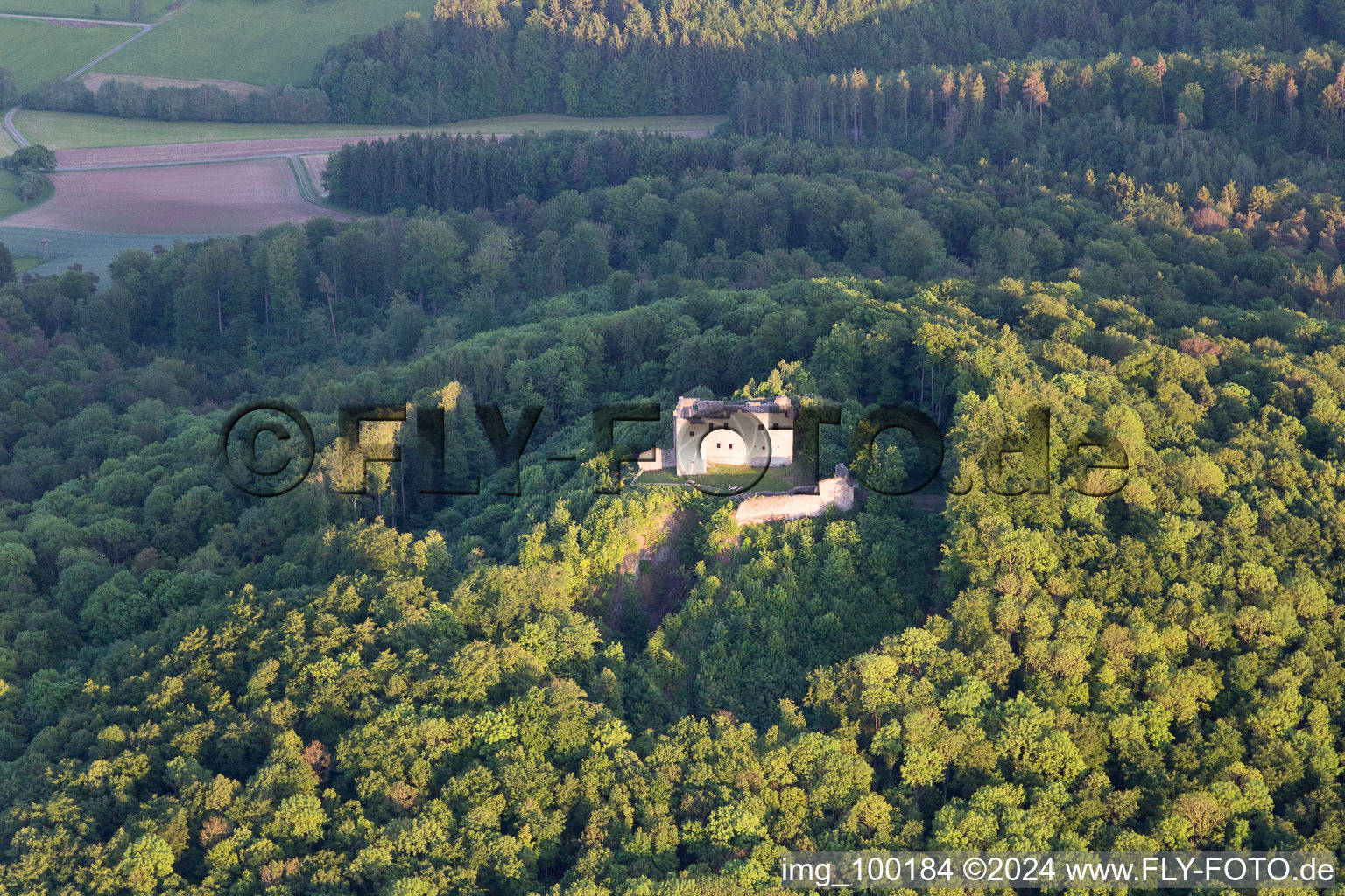 Hohnhausen in the state Bavaria, Germany from above