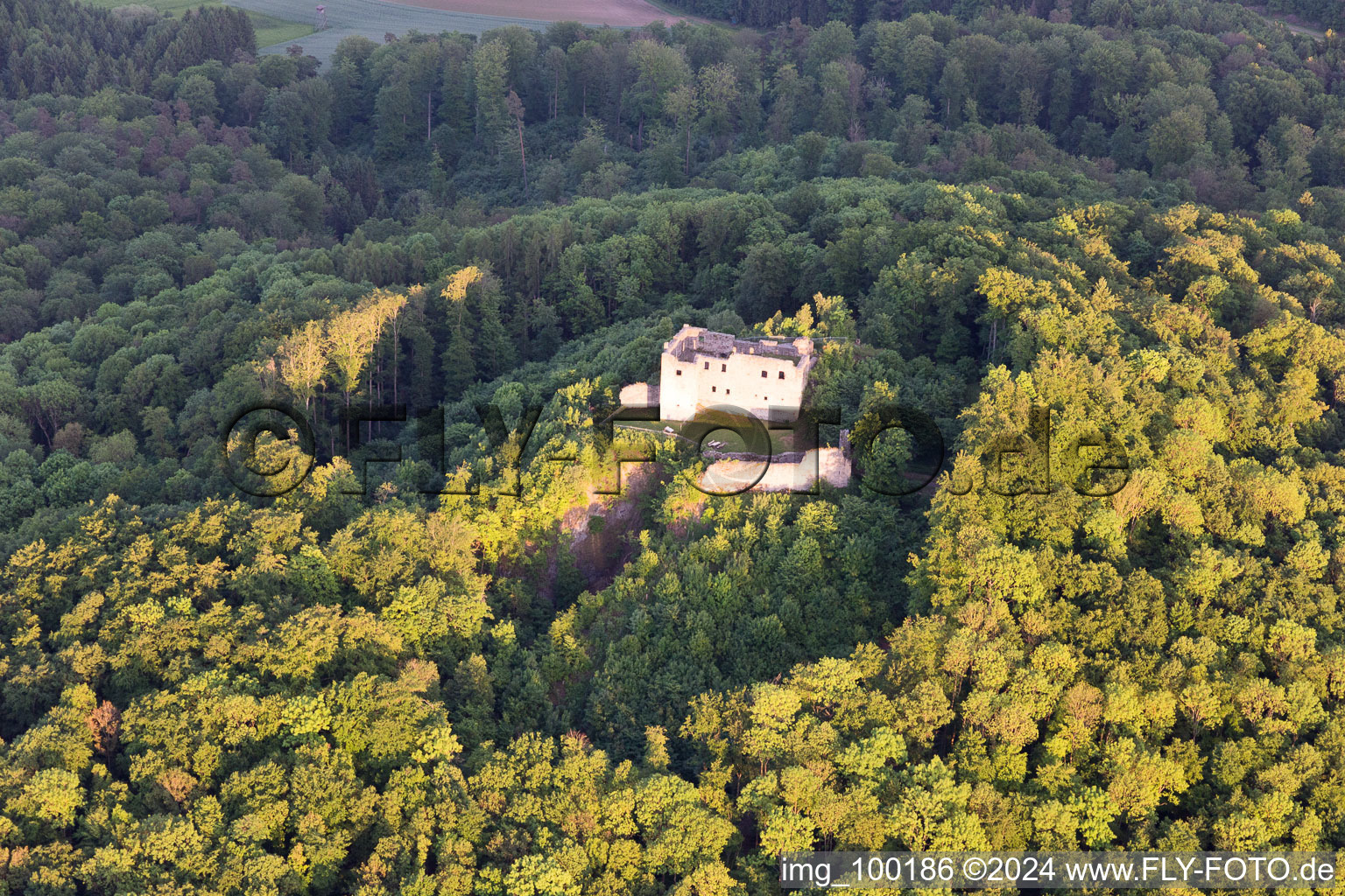 Hohnhausen in the state Bavaria, Germany seen from above