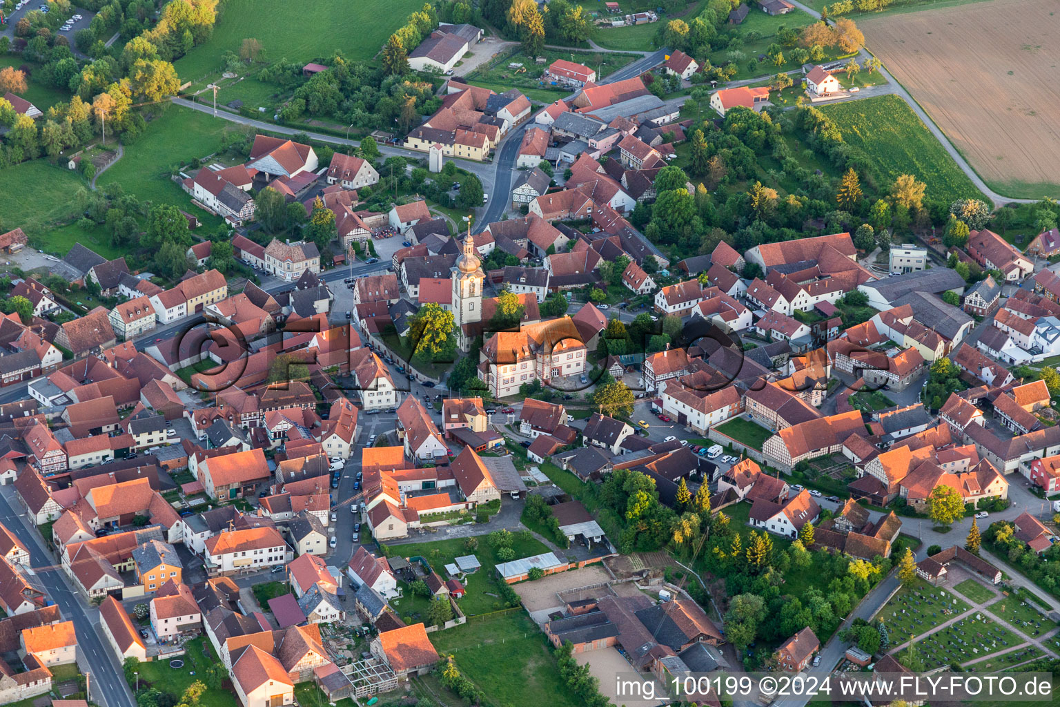 Church building in the village of in the district Ruegheim in Hofheim in Unterfranken in the state Bavaria, Germany