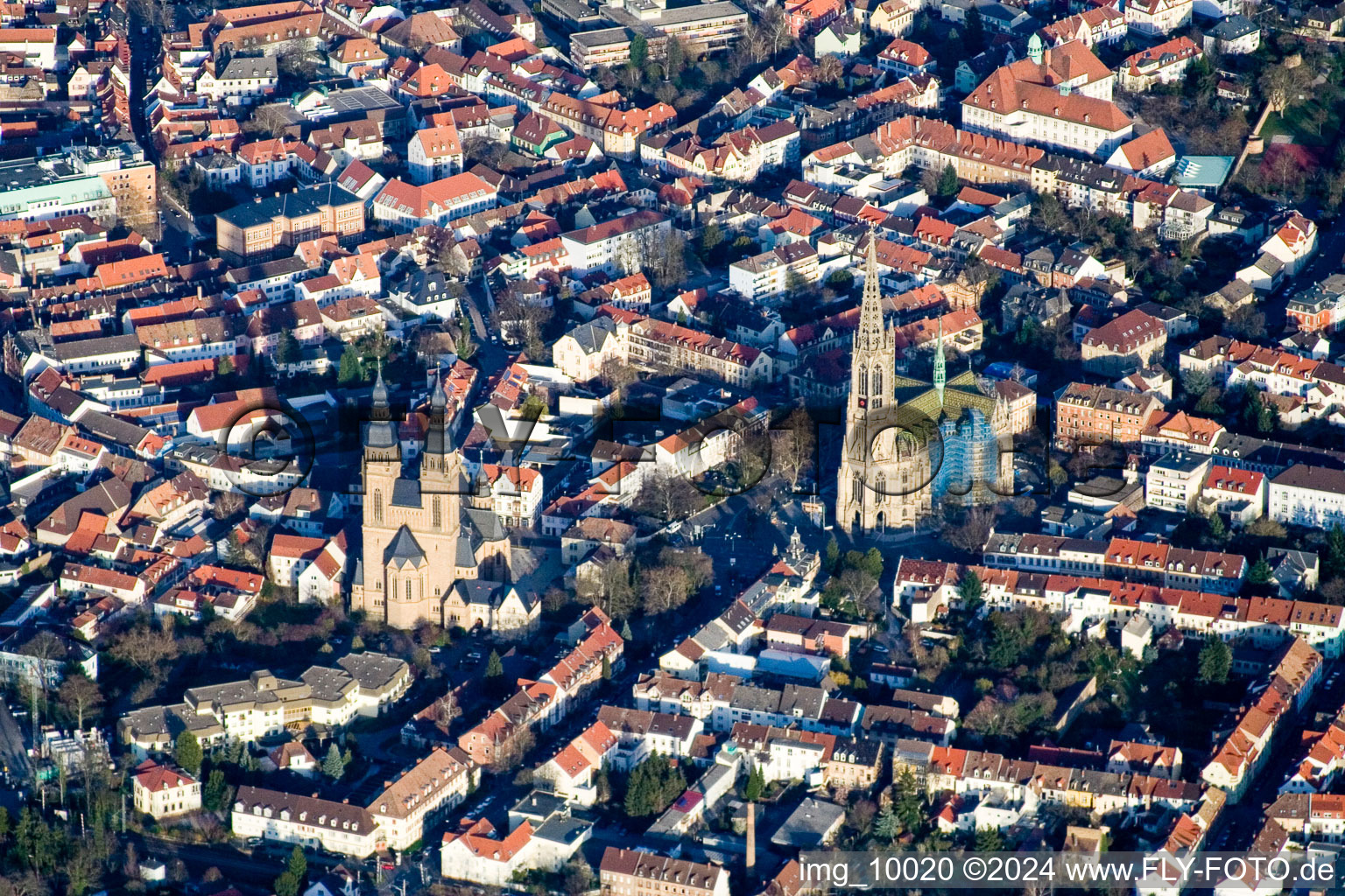 Speyer in the state Rhineland-Palatinate, Germany seen from a drone