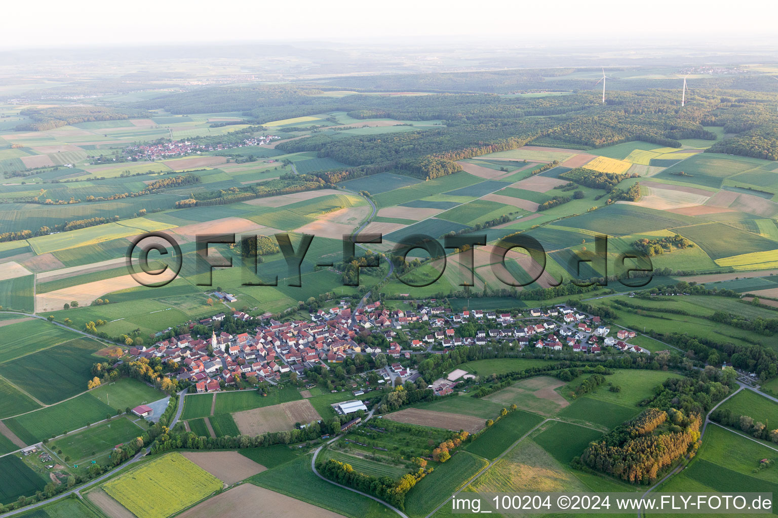 Aerial photograpy of District Mechenried in Riedbach in the state Bavaria, Germany