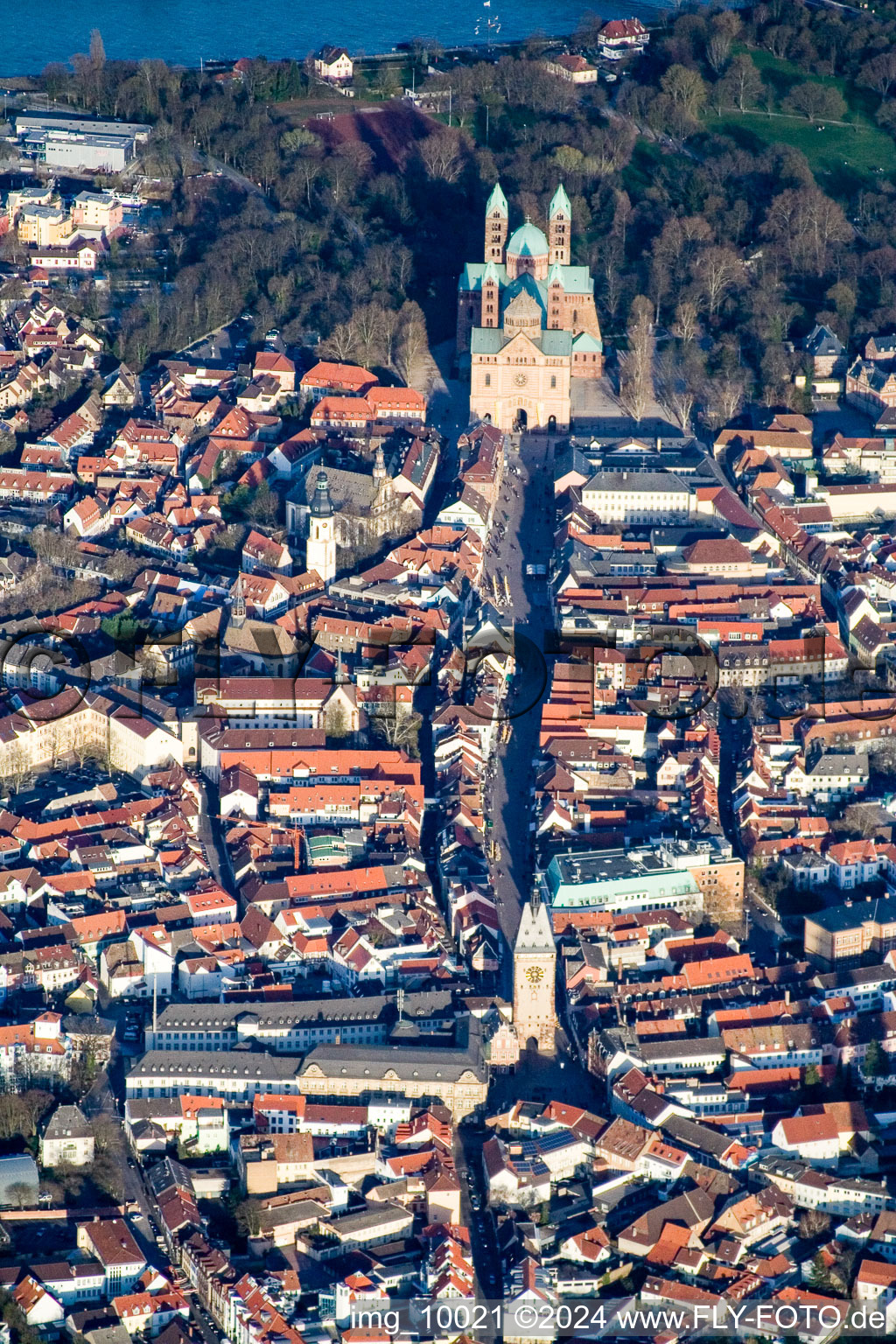 Aerial view of Speyer in the state Rhineland-Palatinate, Germany