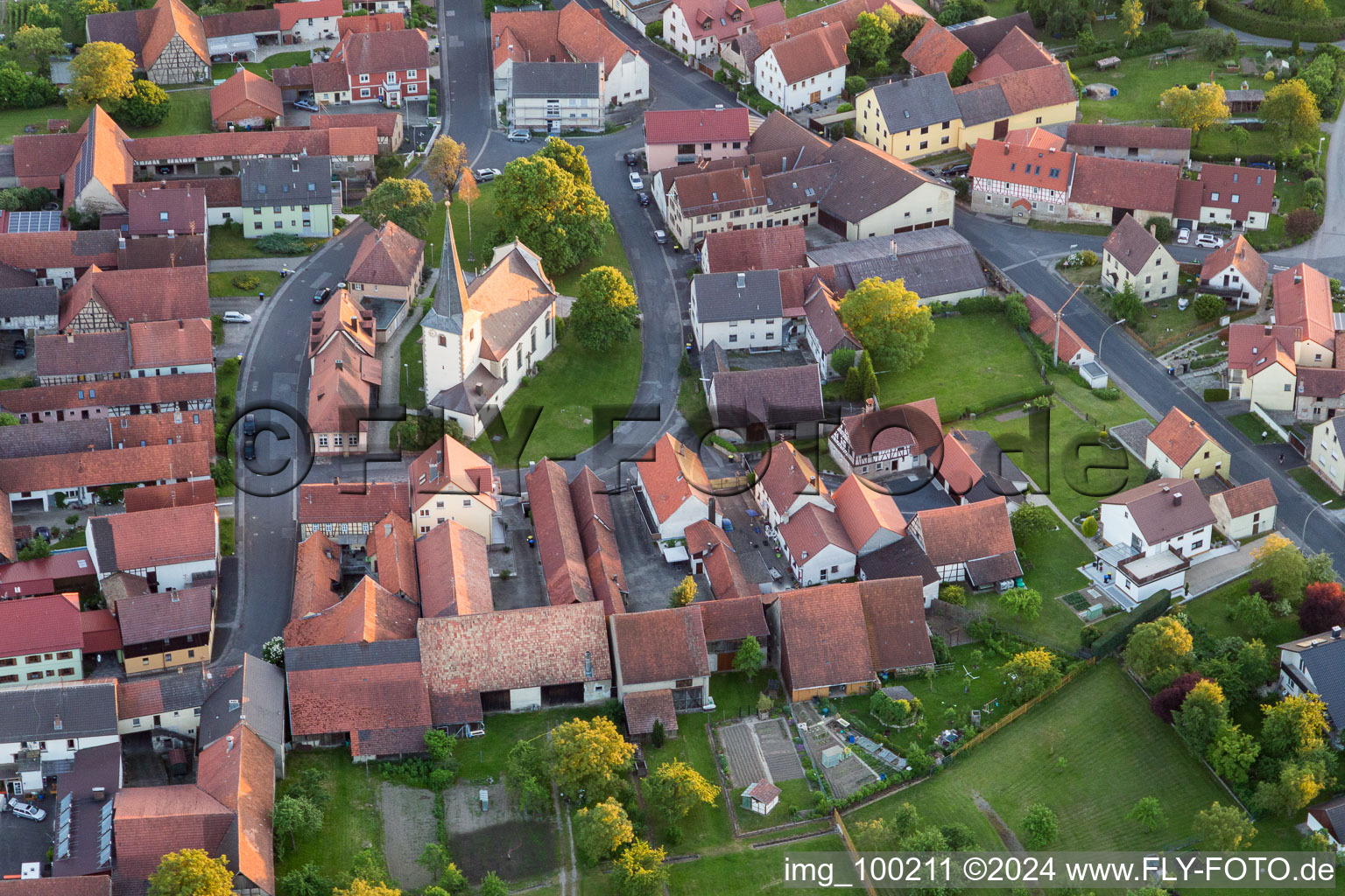 Church building in the village of in Löffelsterzin the state Bavaria, Germany