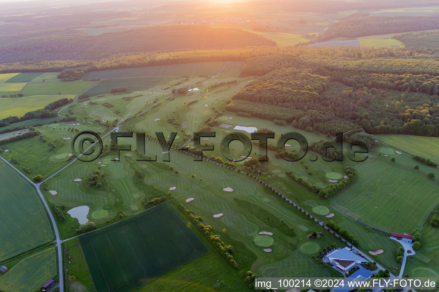 Grounds of the Golf course at of Golfclubs Schweinfurt e.V. in the district Loeffelsterz in Schonungen in the state Bavaria, Germany