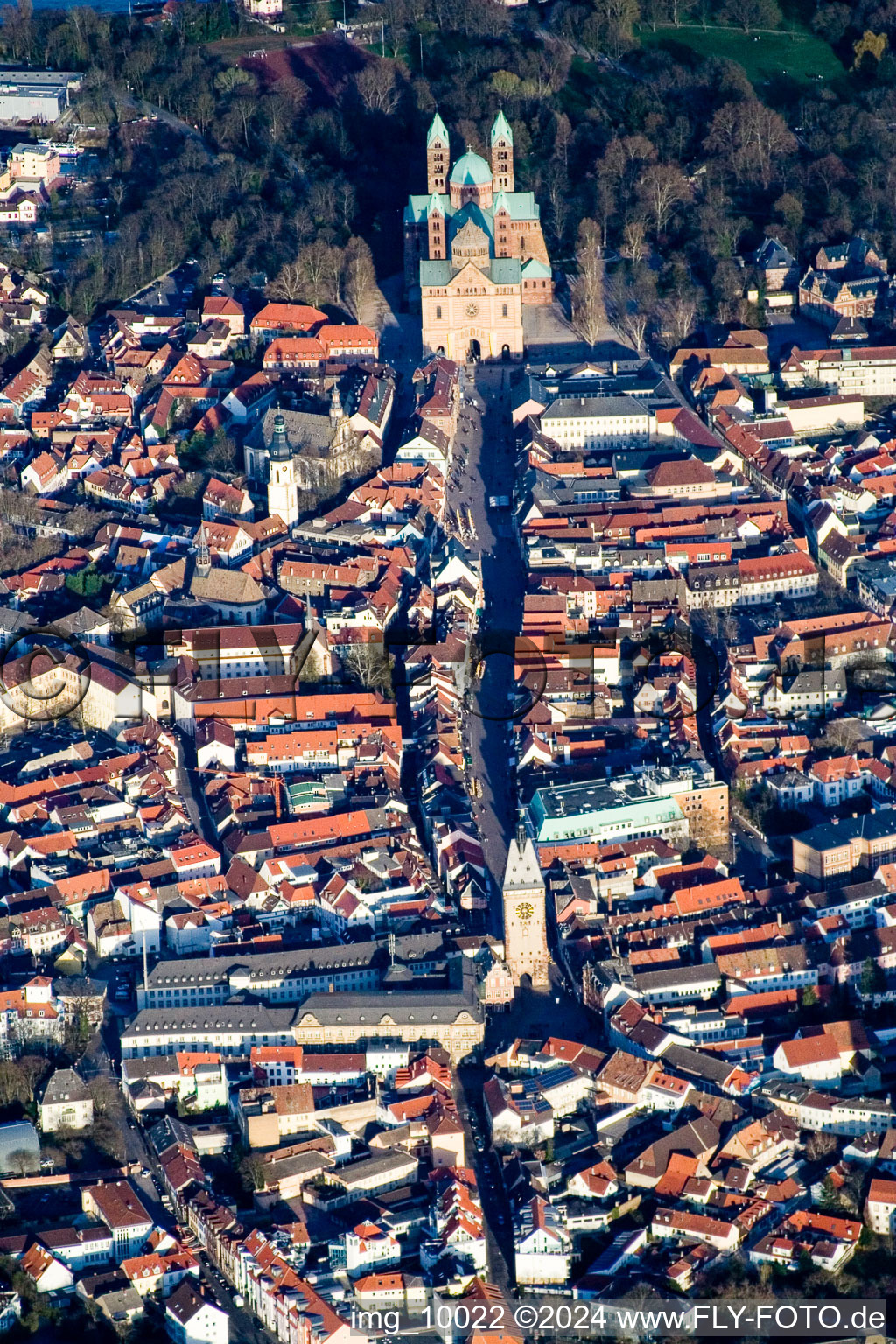 Aerial photograpy of Speyer in the state Rhineland-Palatinate, Germany