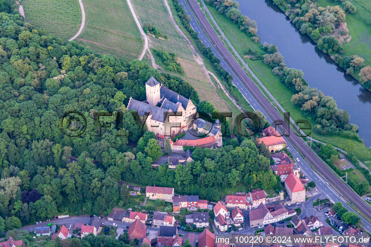 Aerial photograpy of District Mainberg in Schonungen in the state Bavaria, Germany