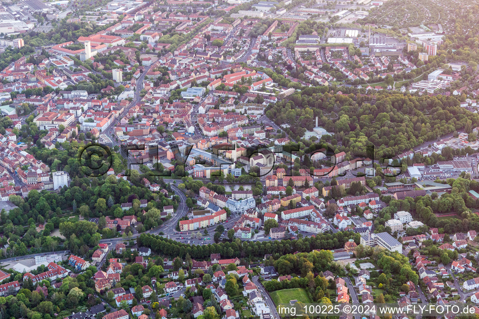 Aerial photograpy of Schweinfurt in the state Bavaria, Germany