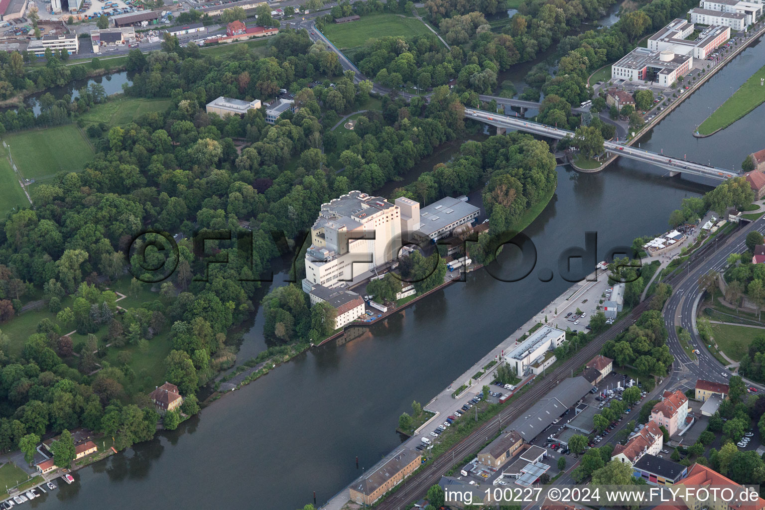 Schweinfurt in the state Bavaria, Germany from above