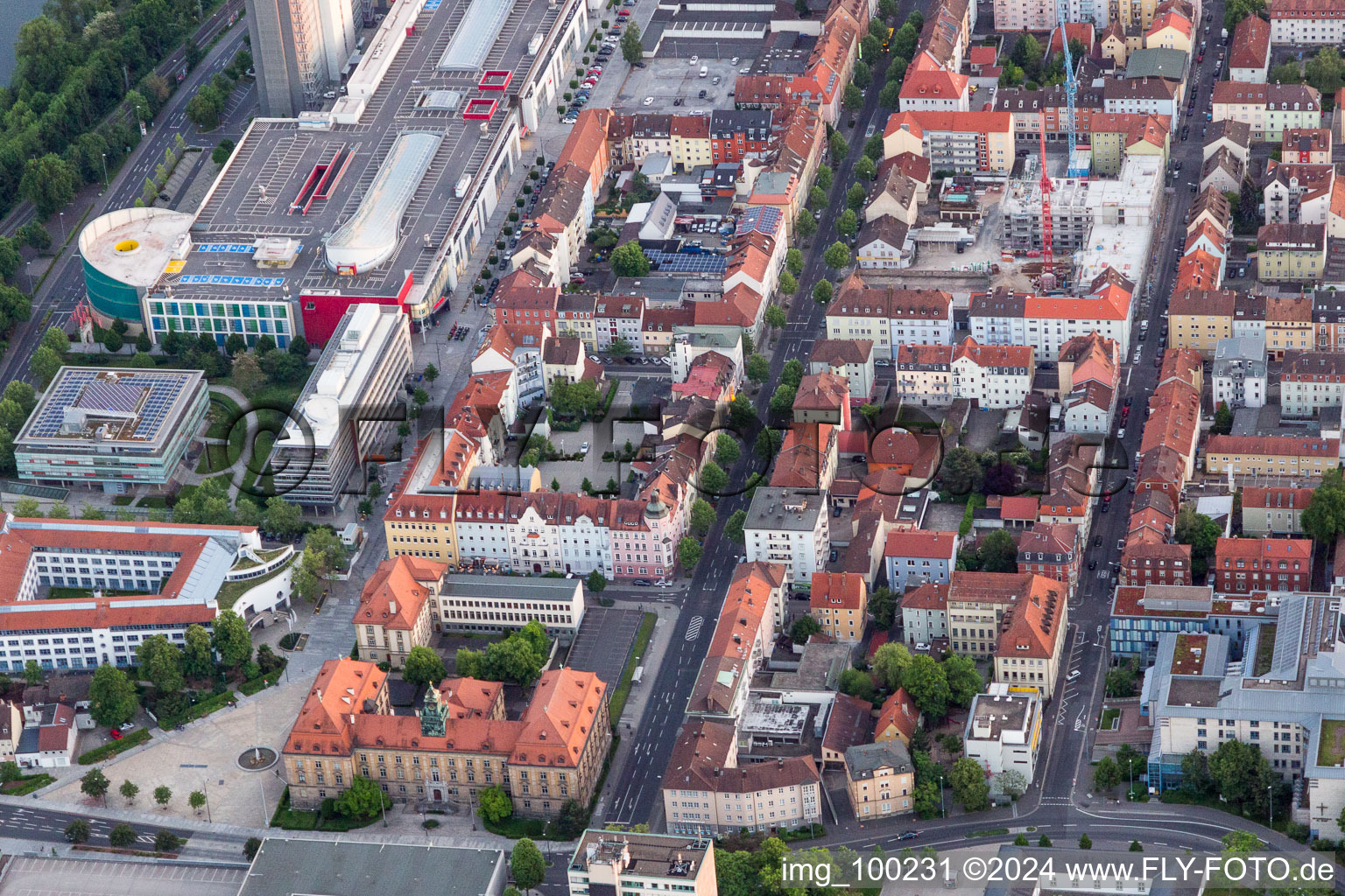 Bird's eye view of Schweinfurt in the state Bavaria, Germany