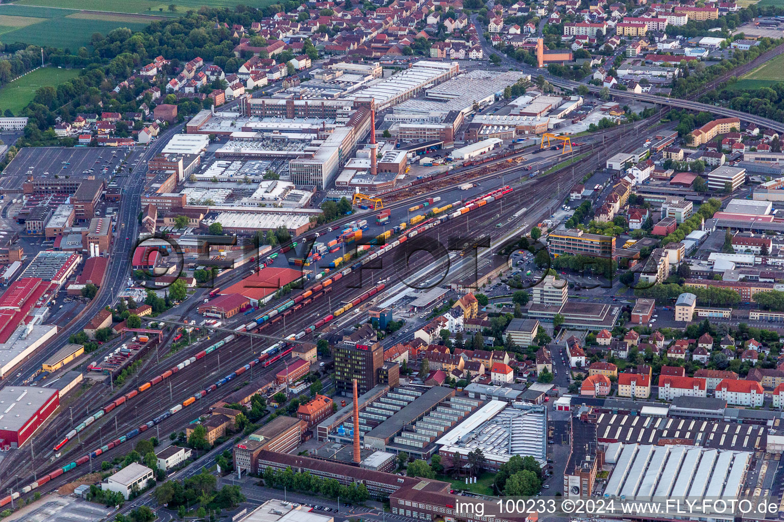 Technical facilities in the industrial area of ZF Friedrichshafen AG on HBF in Schweinfurt in the state Bavaria, Germany