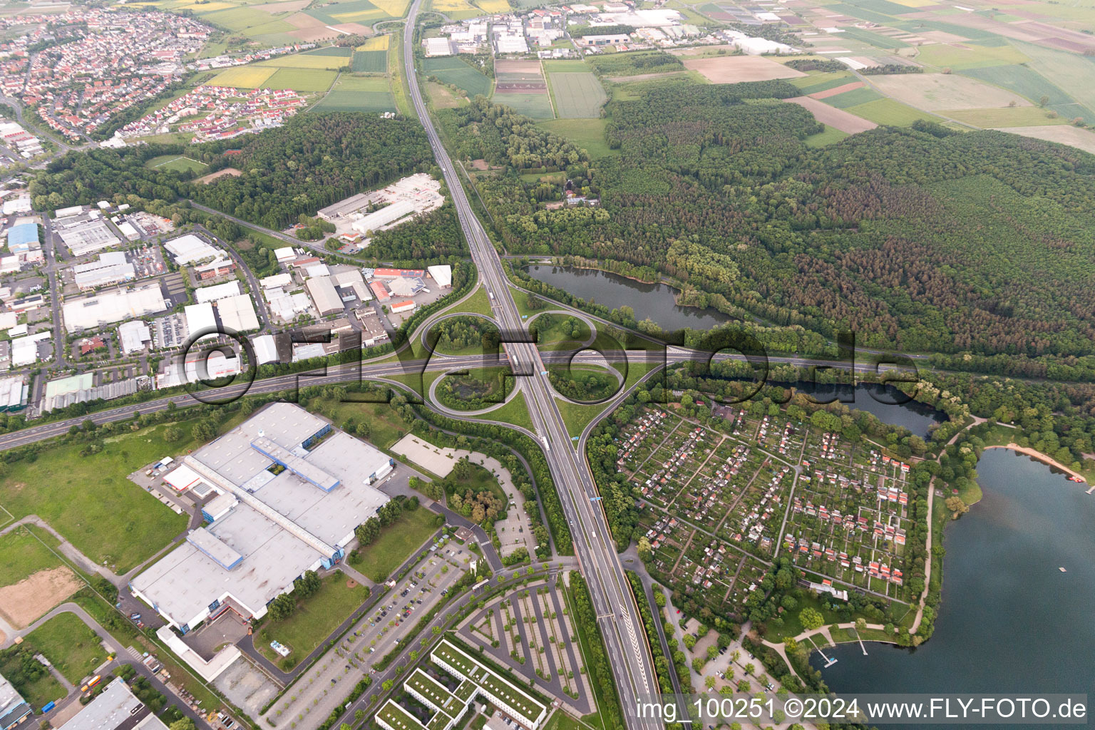 Aerial view of Schweinfurt in the state Bavaria, Germany