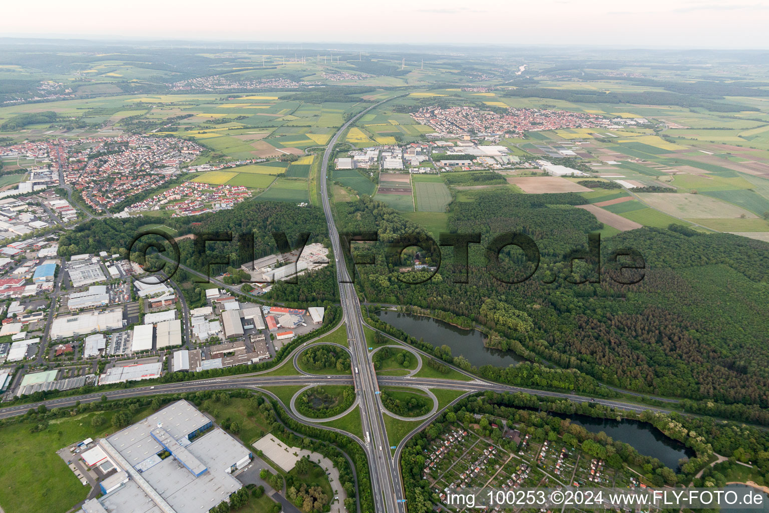 Aerial photograpy of Schweinfurt in the state Bavaria, Germany