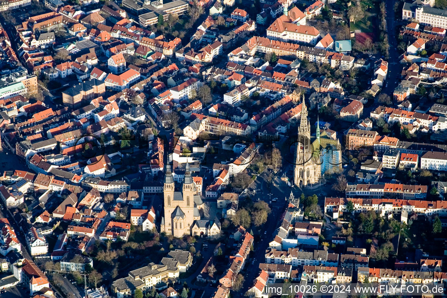 Oblique view of Speyer in the state Rhineland-Palatinate, Germany