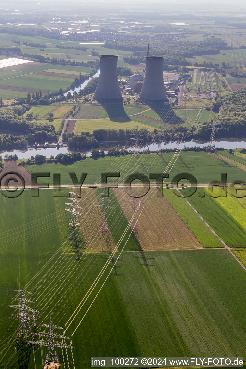 KKG in Grafenrheinfeld in the state Bavaria, Germany from a drone