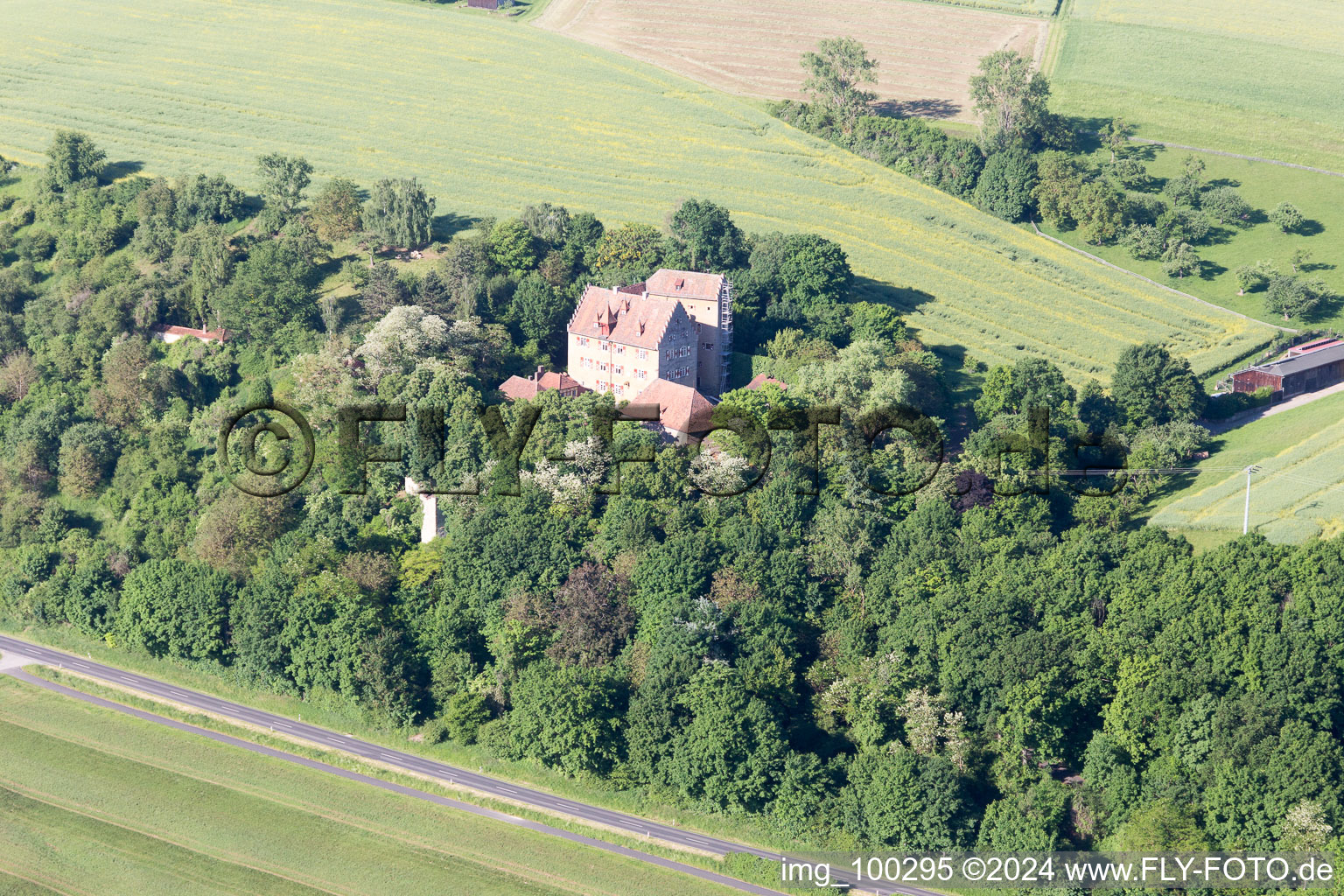 Wipfeld in the state Bavaria, Germany seen from above