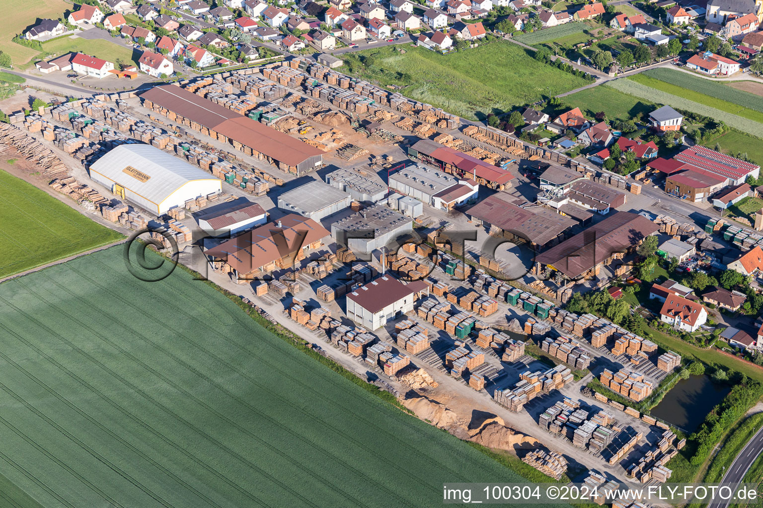 Building and production halls on the premises of Holzwerke Gleitsmann in Unterspiesheim in the state Bavaria, Germany