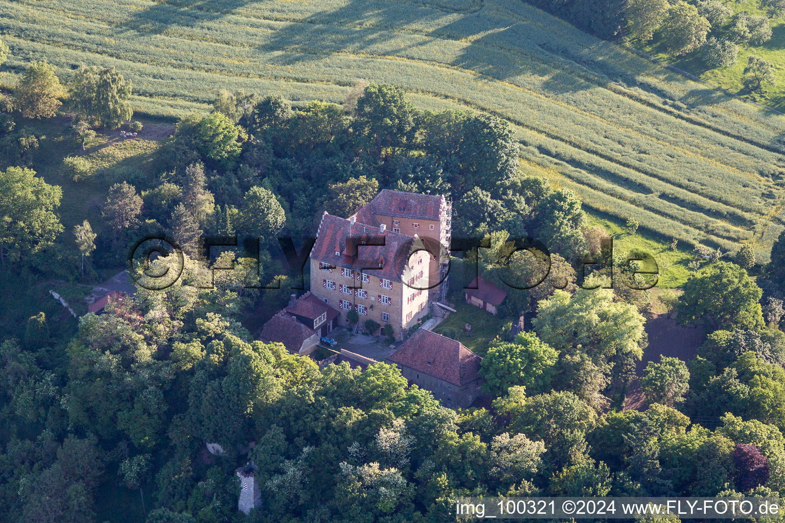 Bird's eye view of Wipfeld in the state Bavaria, Germany